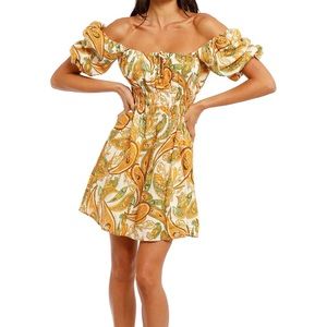 NWT Faithfull the Brand Nikoleta Mini Dress in Juniper Paisley